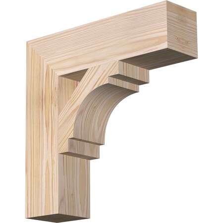 Ekena Millwork Merced Block Smooth Bracket, Douglas Fir, 3 1/2"W x 14"D x 14"H BKT04X14X14MRC05SDF